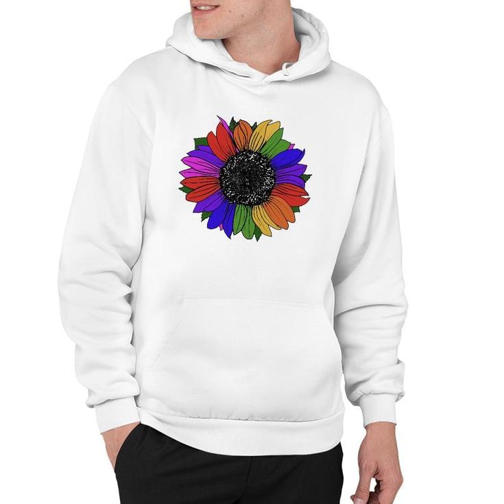 Lgbtq And Ally Rainbow Pride Sunflower Hoodie