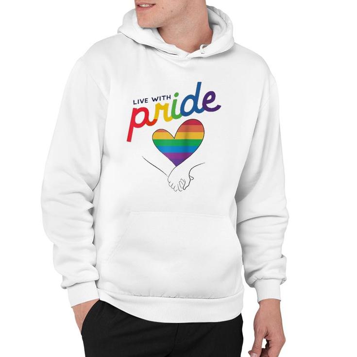 Live With Pride Love Rainbow Lgtbq Raglan Baseball Tee Hoodie