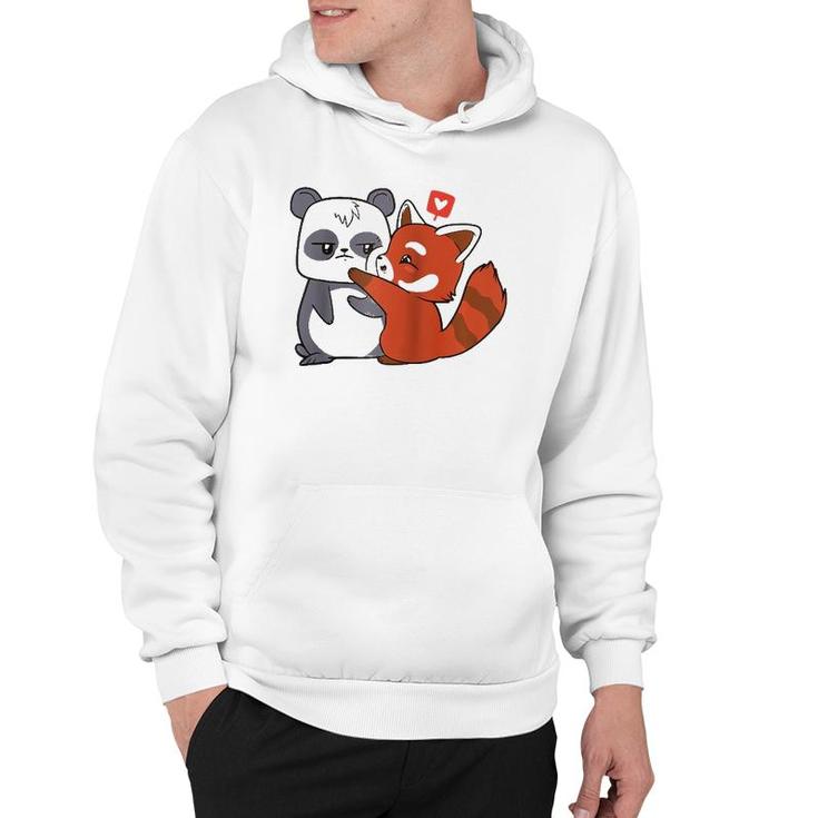 Love Giant Panda Bamboo Bear Cartoon Couple Heart Kids Gifts  Hoodie
