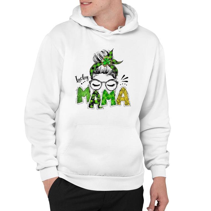Lucky Mama Woman Face With Glasses Bandana St Patricks Day Hoodie