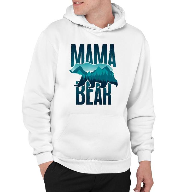 Mama Bear With Mountain And Forest Silhouette Hoodie