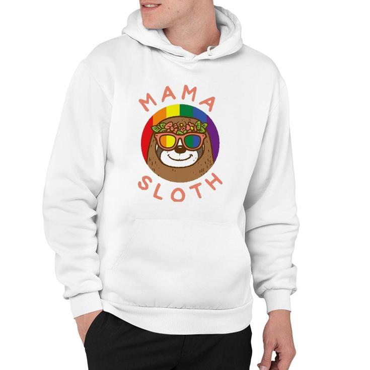 Mama Sloth Lgbtq Rainbow Flag Gay Pride Ally Gay Mom Women Hoodie