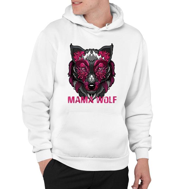 Mama Wolf Pink Mother's Day Gift Hoodie