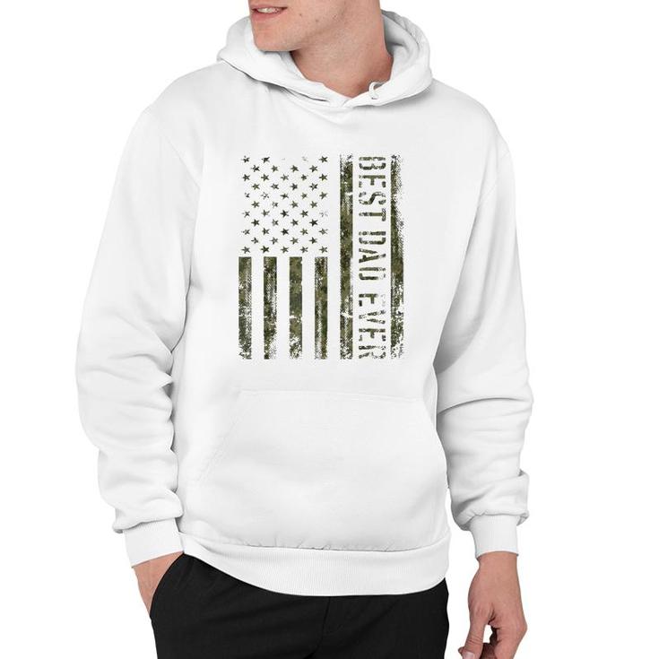 Mens Best Dad Ever American Flag Camofor Fathers Day Hoodie