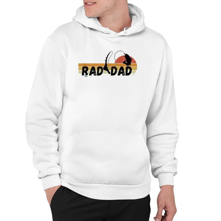 Mens Cool Retro Fishing Rad Dad Father's Day  Hoodie