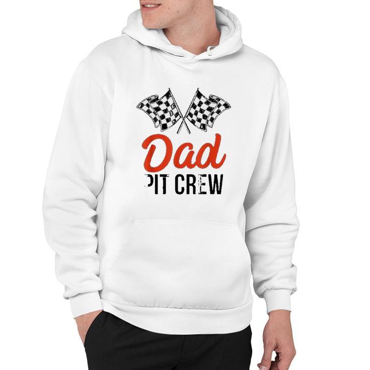 Mens Dad Pit Crew Funny Hosting Car Race Birthday Party  Hoodie
