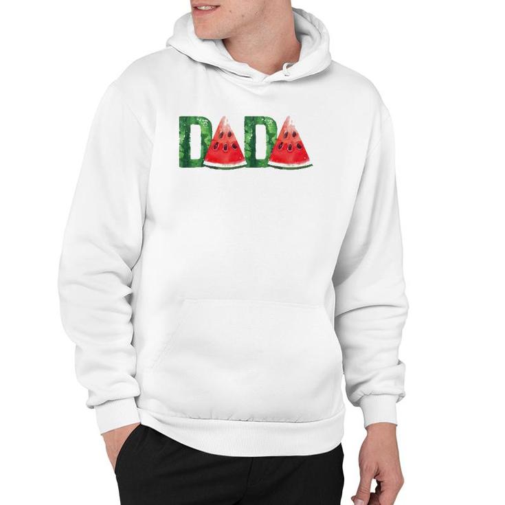 Mens Dada Watermelon Funny Summer Fruit Father's Day  For Dad Hoodie
