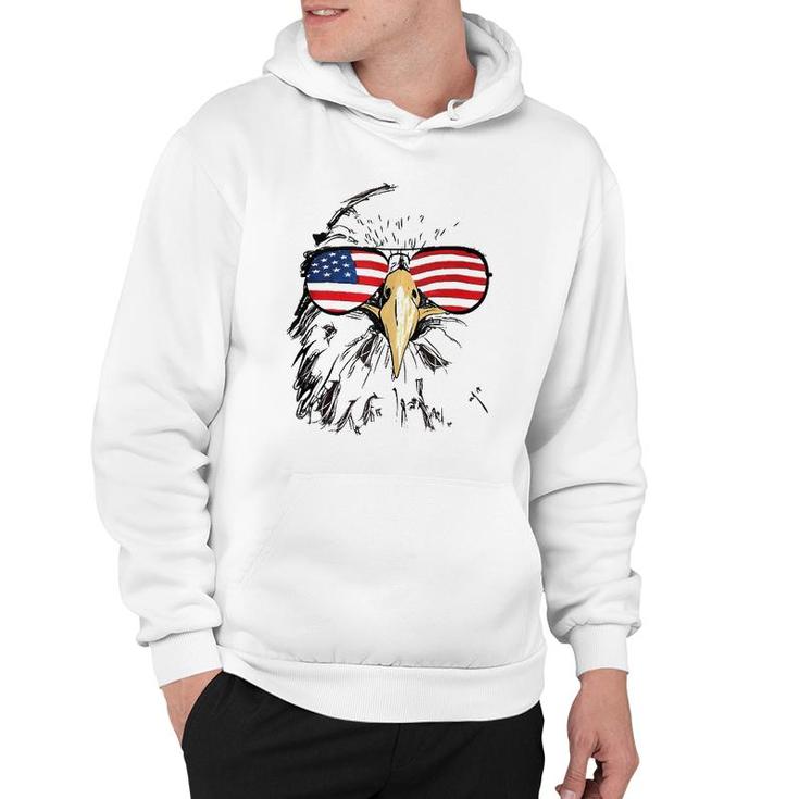 Mens Patriotic Bald Eagle Usa American Flag 4Th Of July Cool Gift  Hoodie