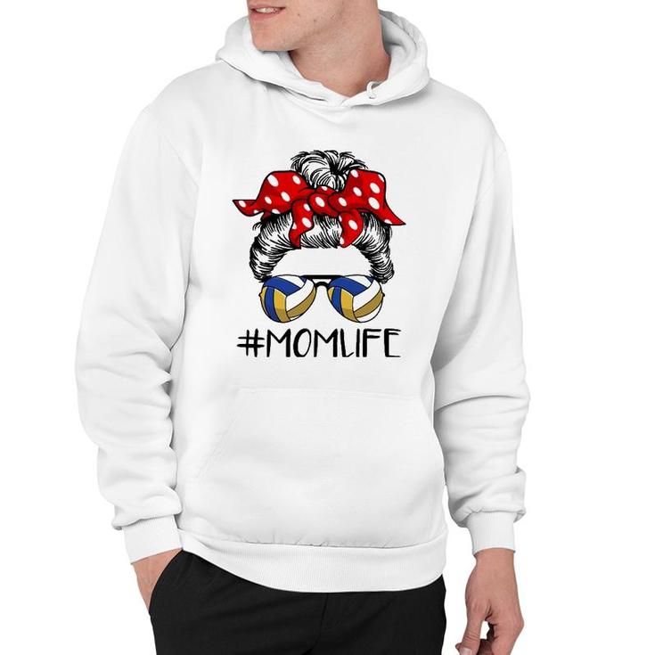 Mom Life Volleyball Messy Bun For Mother's Day Hoodie