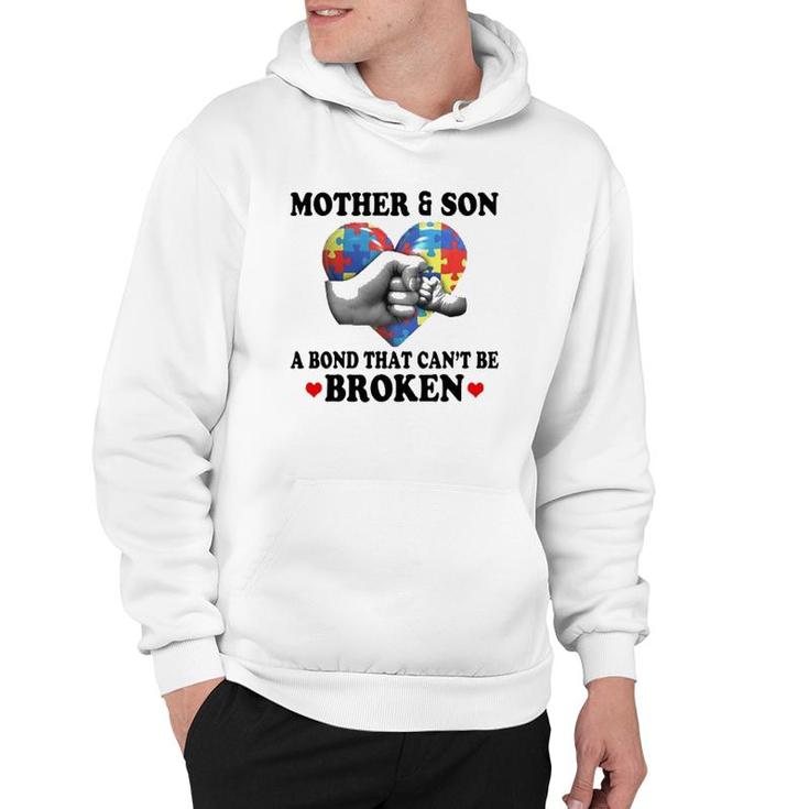 Mother & Son A Bond That Can't Be Broken Autism Awareness Version Hoodie