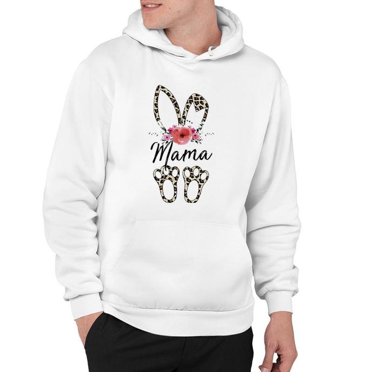 Mother's Day Easter  For Mama Leopard Bunny Floral Hoodie