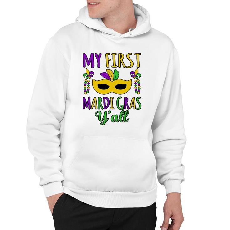 My First Mardi Gras Y'all Mardi Gras Party Holiday Graphic Hoodie