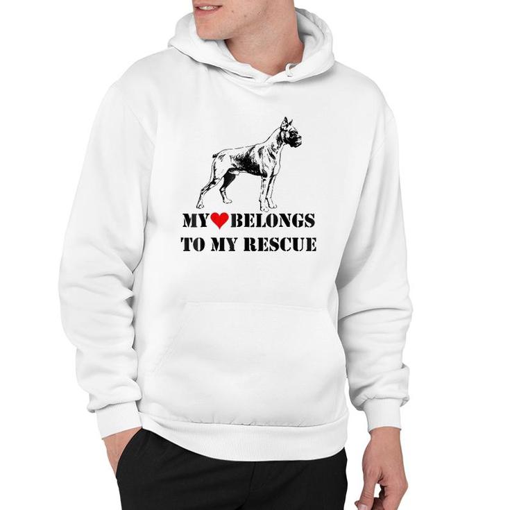 My Heart Belongs To My Rescue Boxer Puppy Paw Dog Pet Family Hoodie