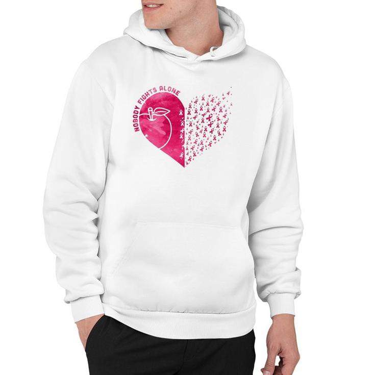 Nobody Fights Alone Teacher's Day Breast Cancer Awareness Hoodie