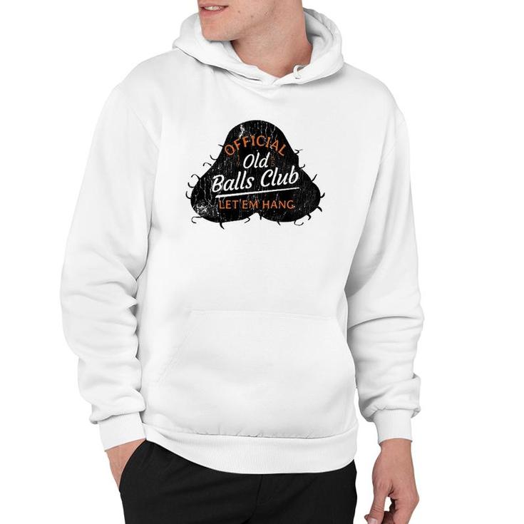 Over The Hill 55 Old Balls Club Distressed Novelty Gag Gift Hoodie