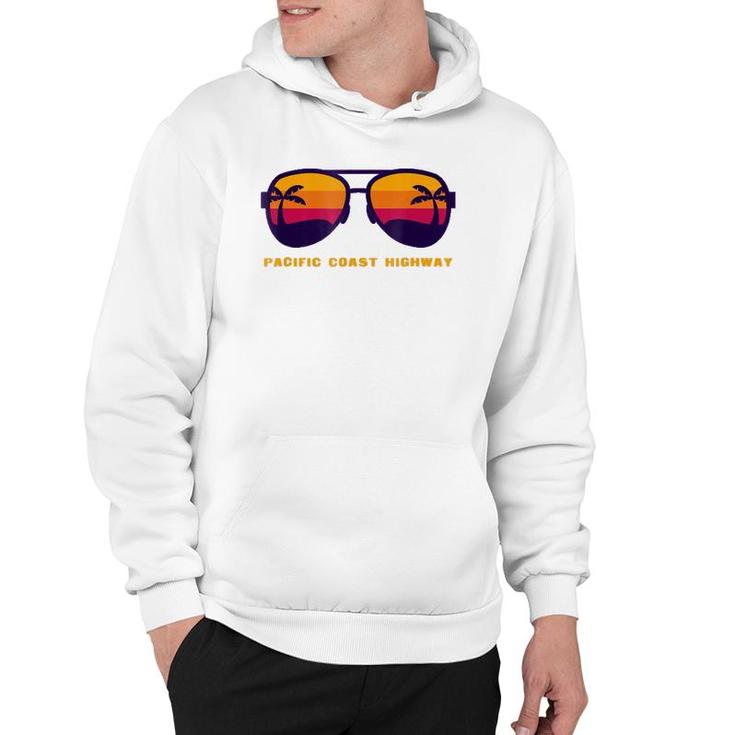 Pacific Coast Highway - Sunglasses - Palm Trees & Sun Hoodie