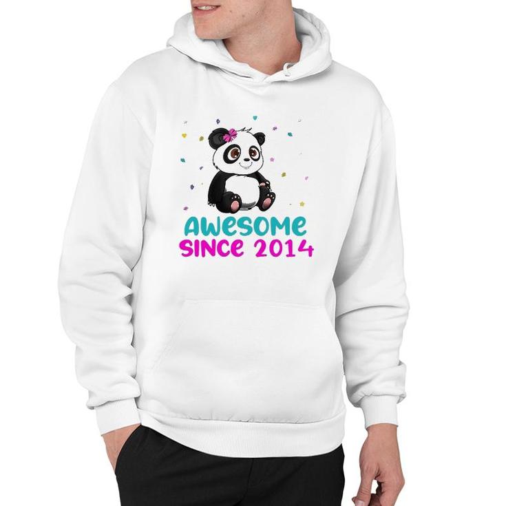 Panda Bear Girl Birthday Gift Love Awesome Since 2014 Ver2 Hoodie