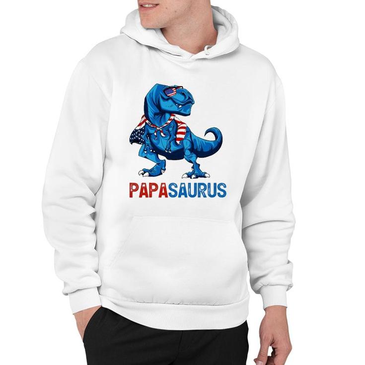 Papasaurusrex Dinosaur Papa Saurus 4Th Of July Men Daddy Hoodie