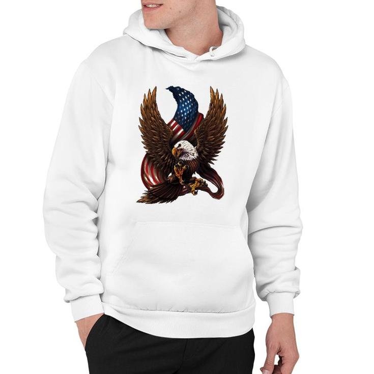 Patriotic American Design With Eagle And Flag Hoodie