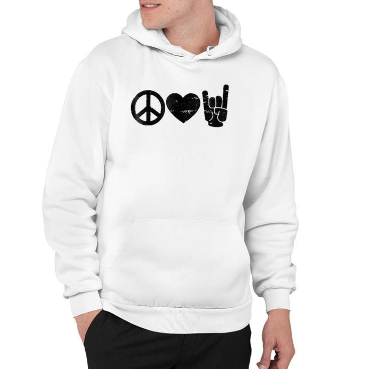 Peace Love Rock And Roll - Rock And Roll S Hoodie