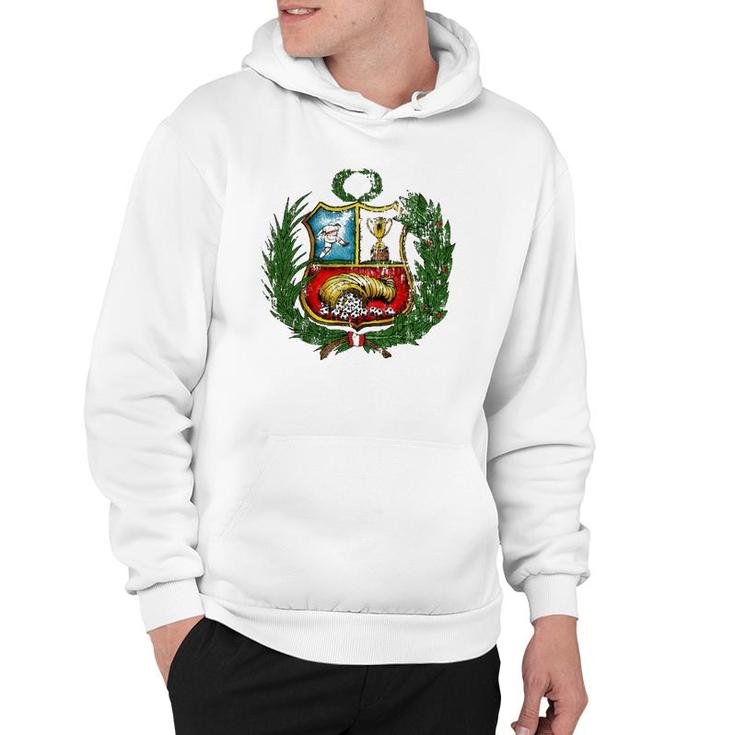 Peruvian Soccer Team  Vintage Jersey Coat Of Arms Hoodie