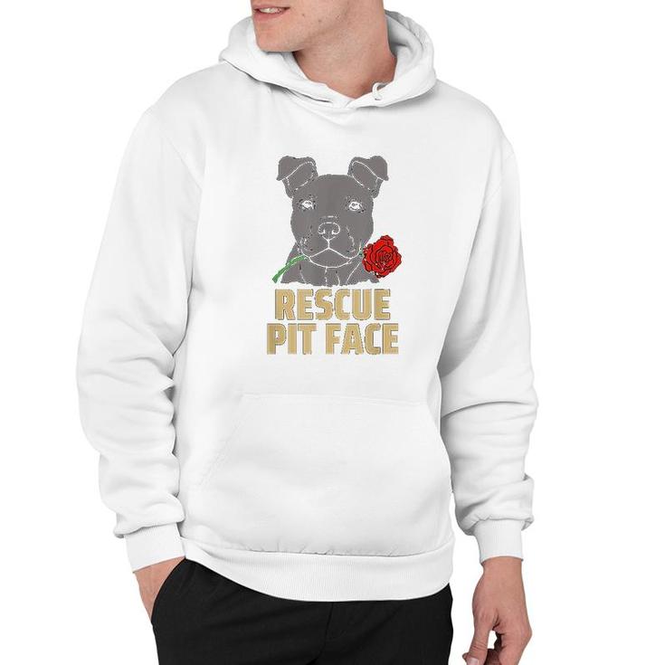 Pitbull Rescue Pit Face Funny Cute Pitbull Lovers Hoodie