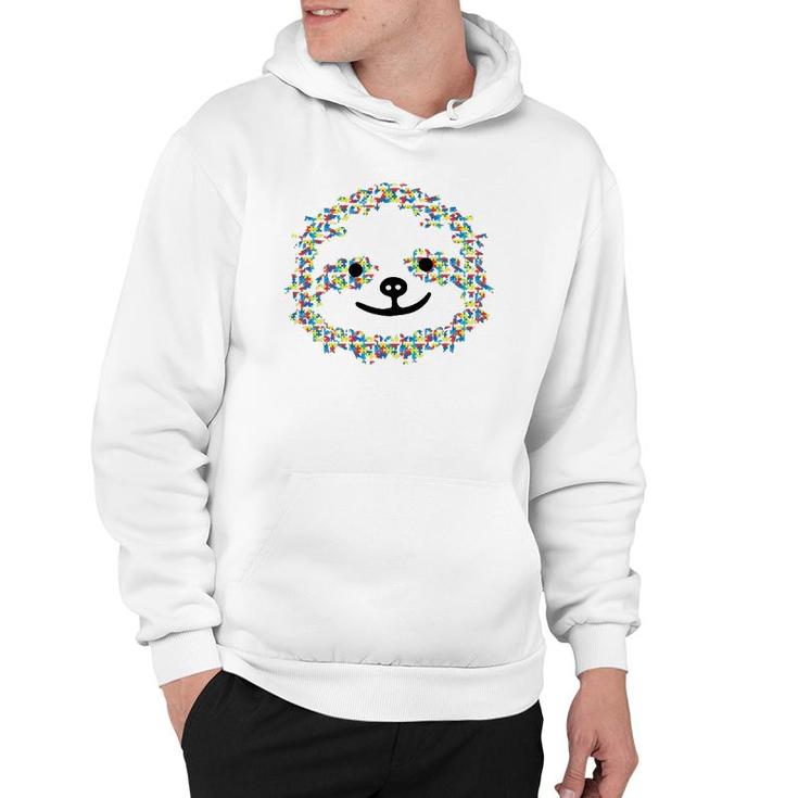 Puzzle Piece Ribbon Sloth Face Cool Autism Awareness Gifts Hoodie