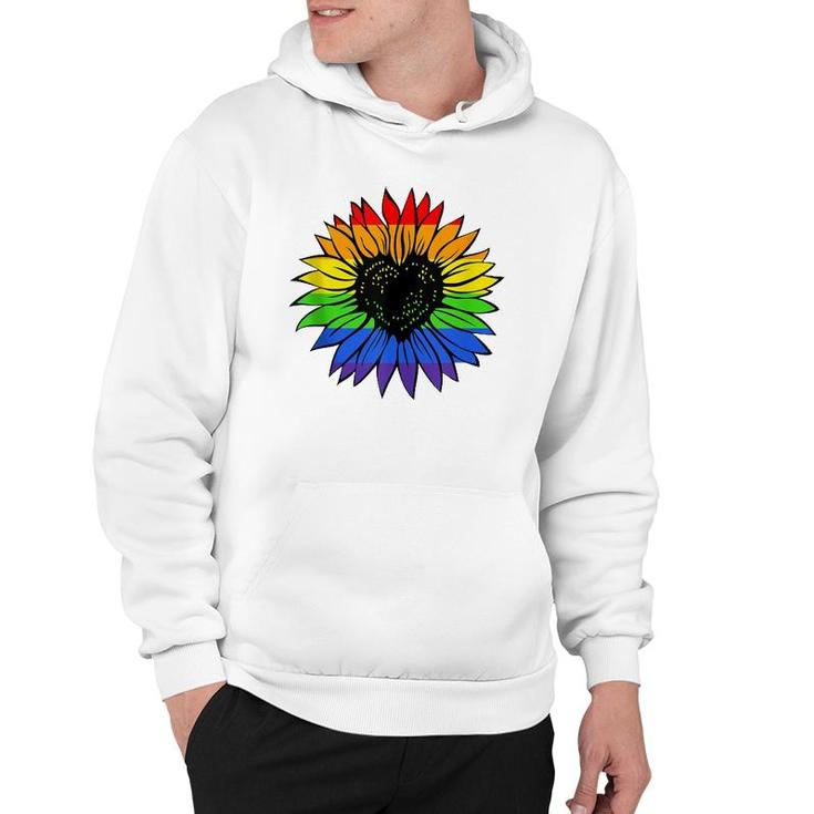 Rainbow Sunflower Lgbt Gay Lesbian Pride  Hoodie