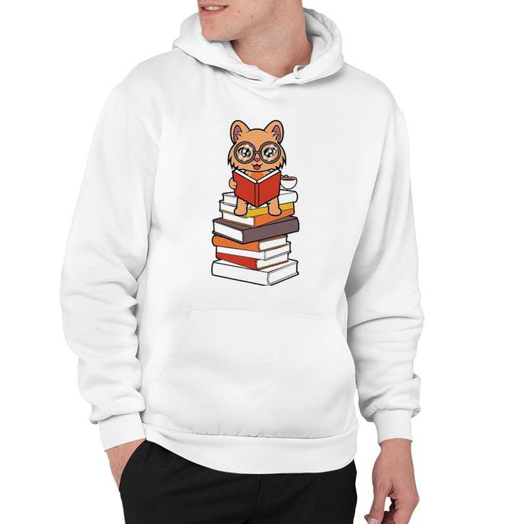Reading And Cats Cute Cat Reading Hoodie