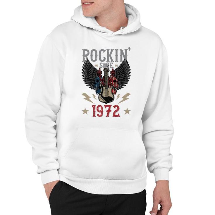 Rockin Since 1972 T  Rock N Roll Lovers 50Th Birthday Premium  Hoodie