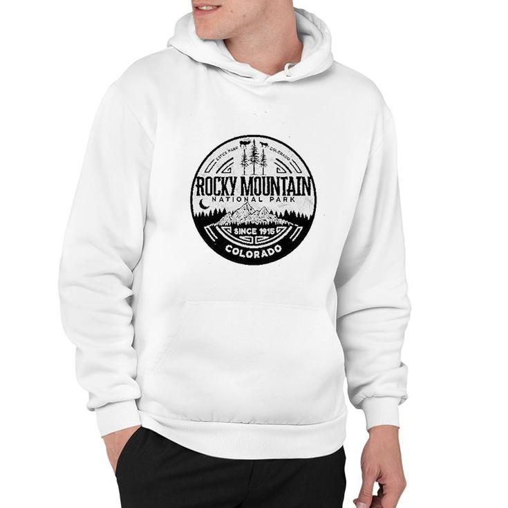 Rocky Mountain National Park Minimalist Design Seal Graphic Hoodie