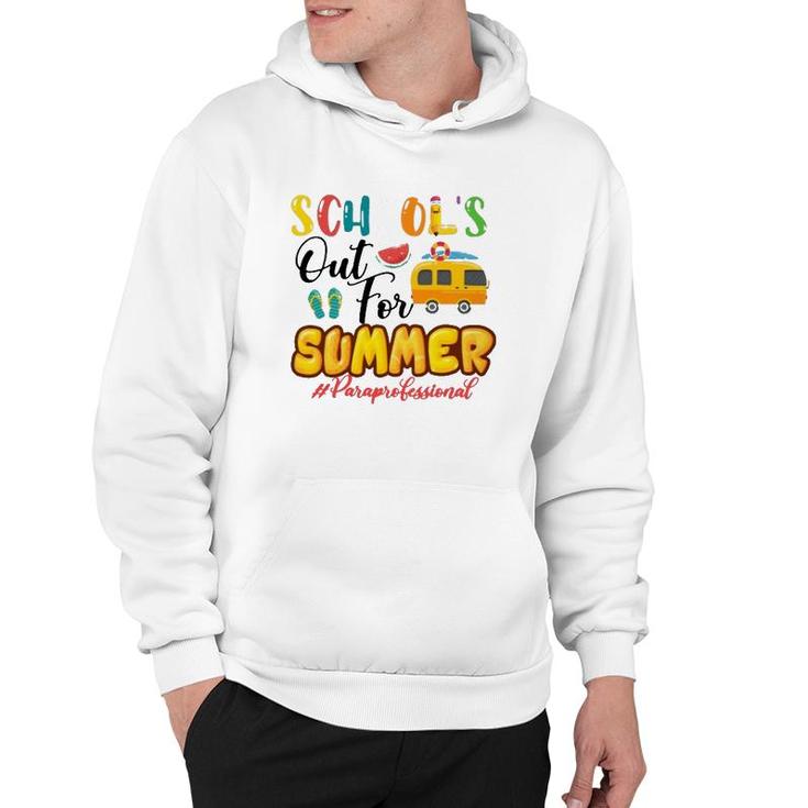 School's Out For Summer Paraprofessional Beach Vacation Van Car And Flip-Flops Hoodie