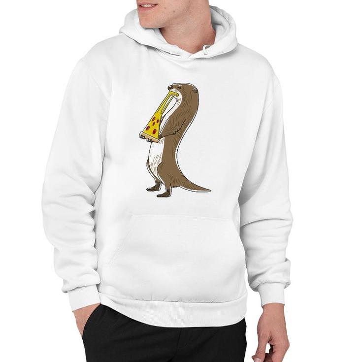 Sea Otter Eating Pizza Funny Animal Snack Food Lover Gift Hoodie