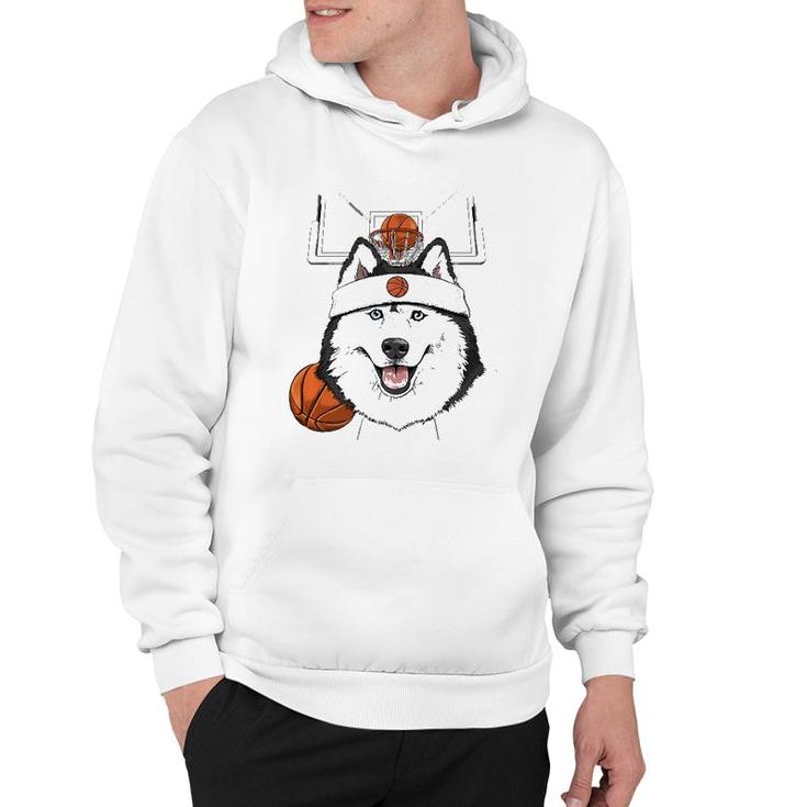 Siberian Husky Basketball Dog Lovers Basketball Player  Hoodie