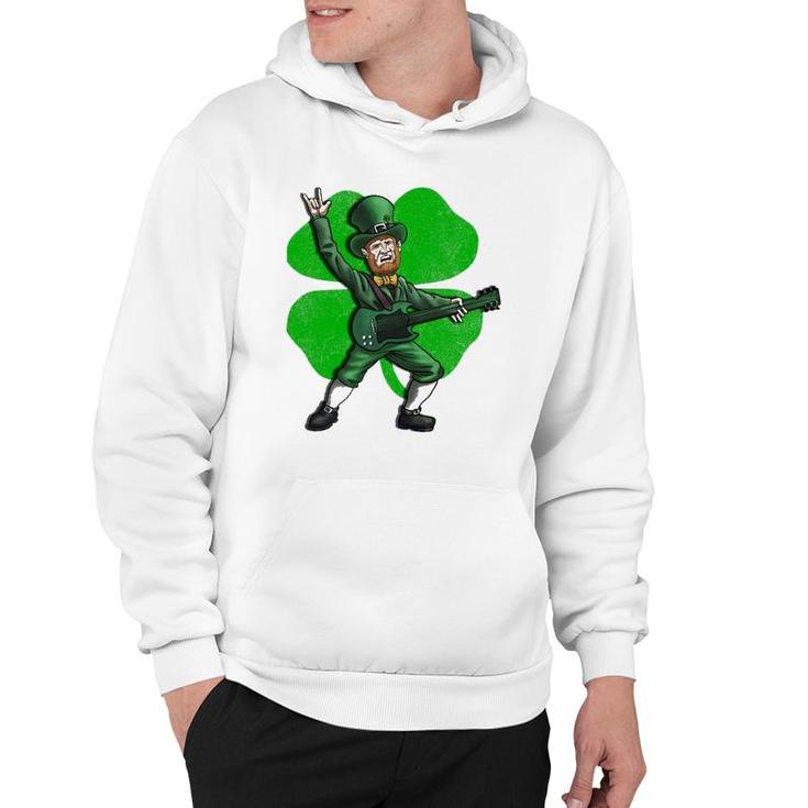 St Patrick's Day Rock And Roll Leprechaun Guitar Hoodie
