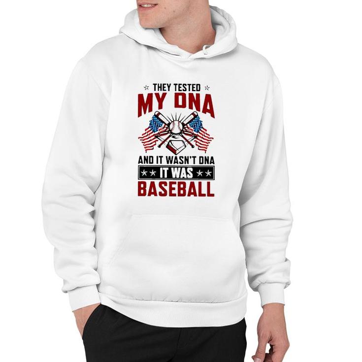 They Tested My Dna It Was Baseball American Flag Baseball Lover Hoodie