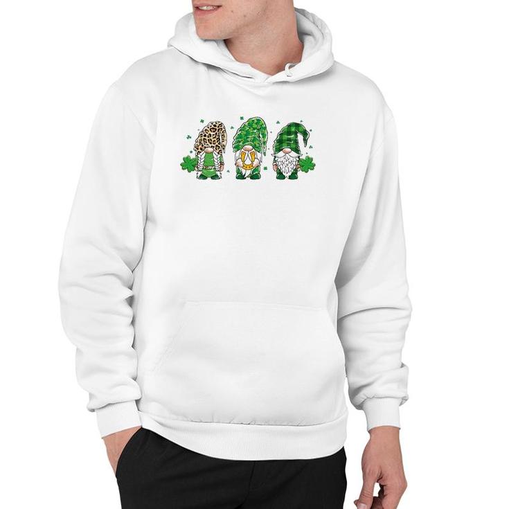 Three Gnomes Lucky Horseshoe Leopard Plaid St Patrick's Day Hoodie