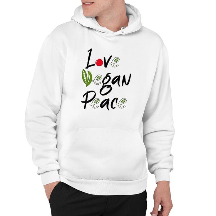 Vegan Power Love Vegan Peace Hoodie