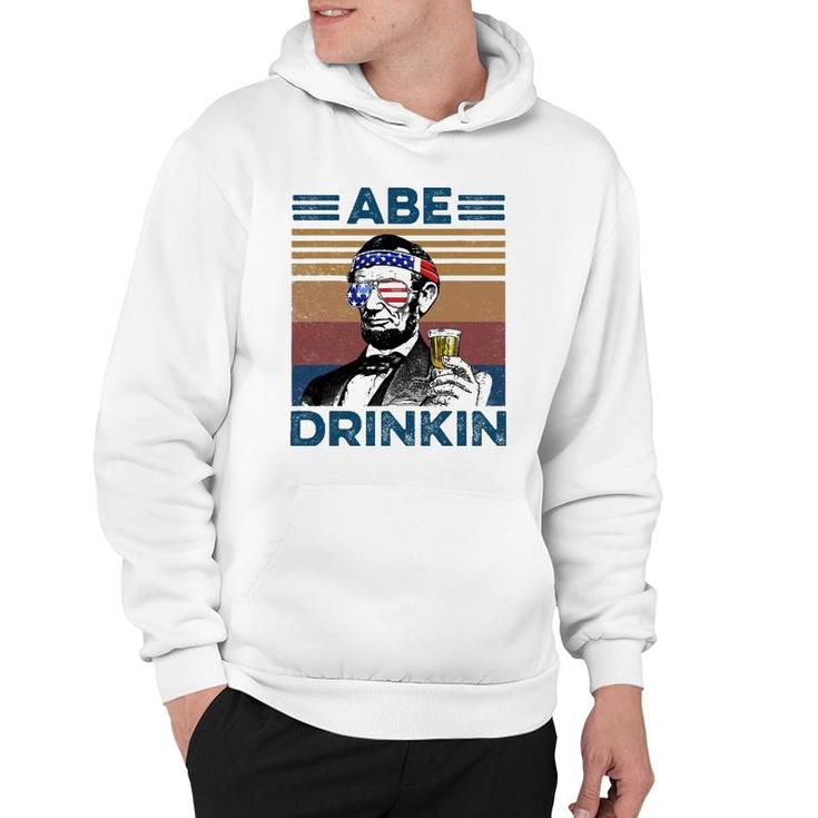 Vintage Abe Drinkin 4Th July Hoodie