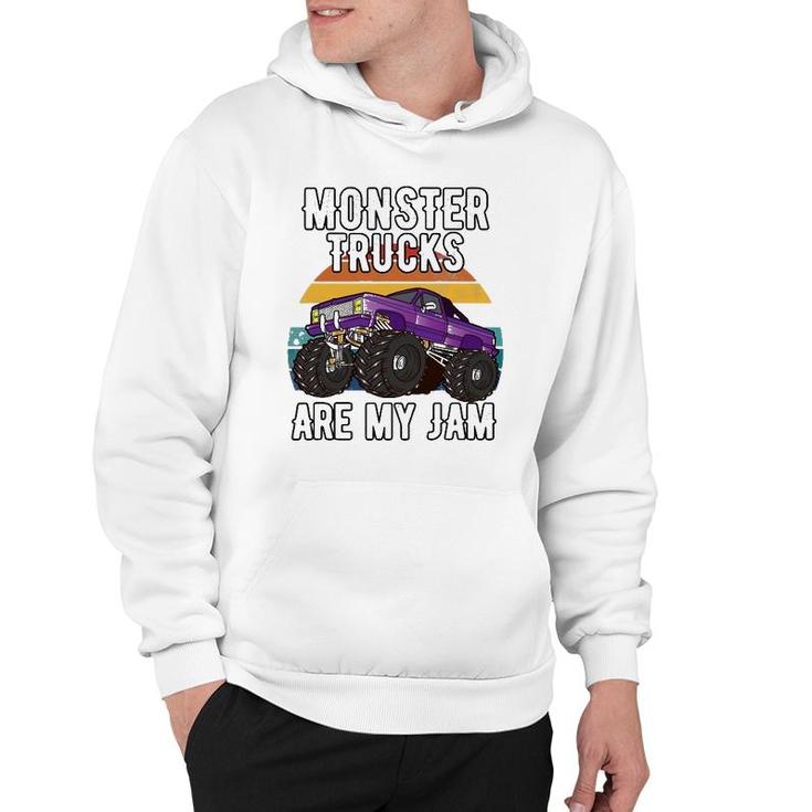 Vintage Monster Truck Are My Jam Boys Girls Birthday Gift Hoodie