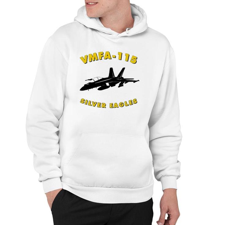 Vmfa-115 Silver Eagles Fighter Squadron F-18 Hornet Jet Hoodie