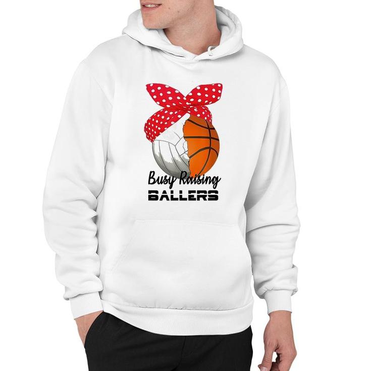 Volleyball Busy Raising Ballers Hoodie