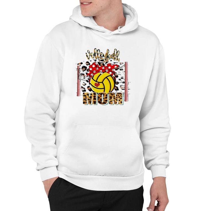 Volleyball Mom Leopard Funny Volleyball Mom Mother's Day Hoodie