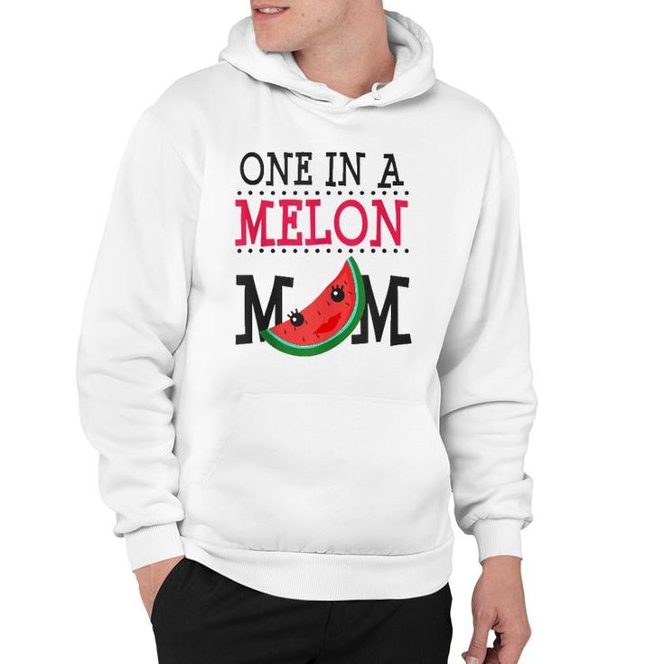 Watermelon One In A Melon Mom Funny Pun Summer Mothers Day Hoodie
