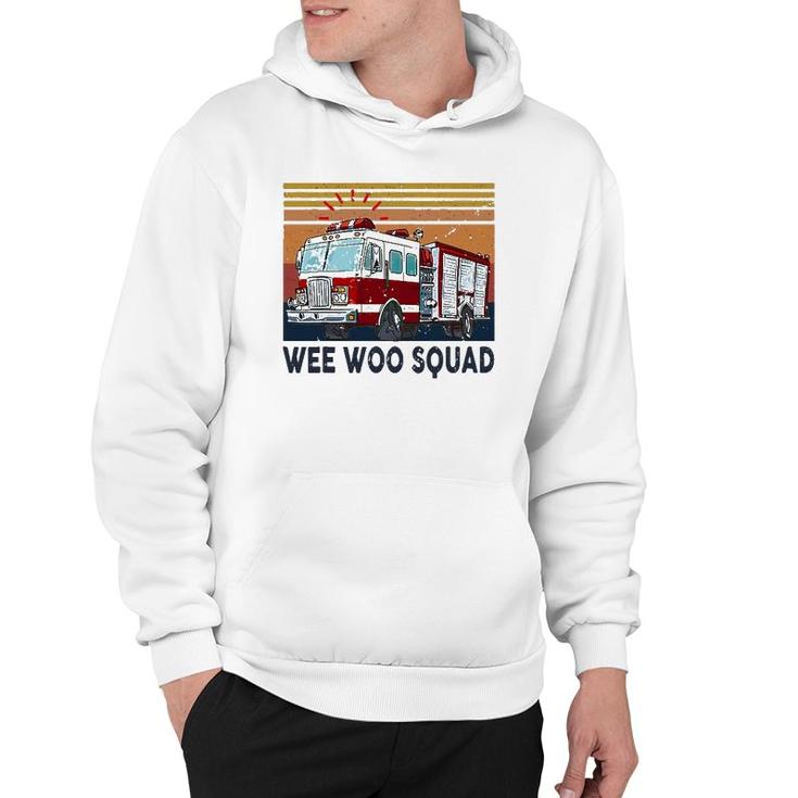 Wee Woo Squad Fire Truck Firefighter Vintage Hoodie