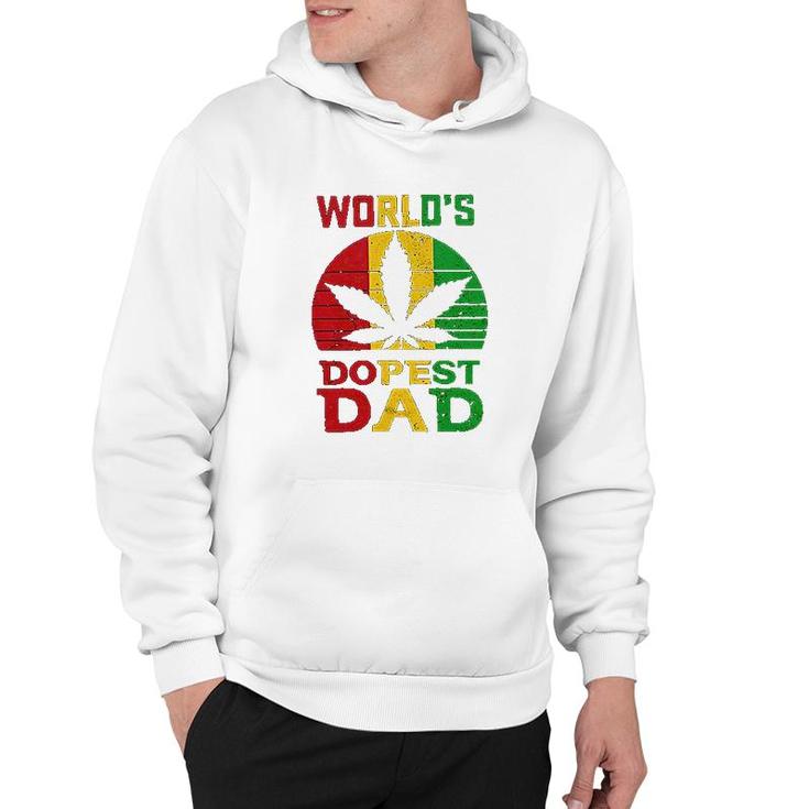 Weed Three Color Worlds Dopest Dad  Funny Leaf Fashion For Men Women Hoodie