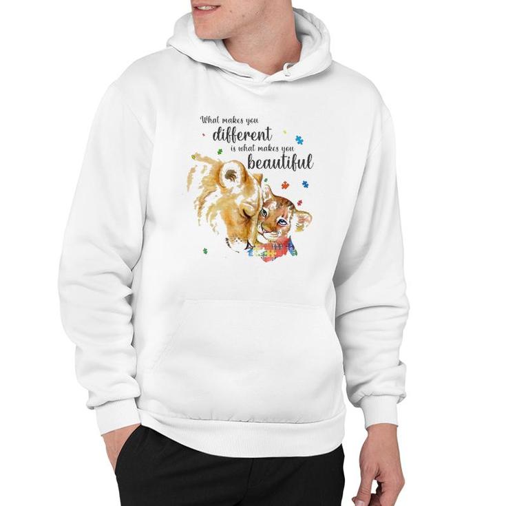 What Makes You Different Lion Mom Autism Child Awareness Hoodie
