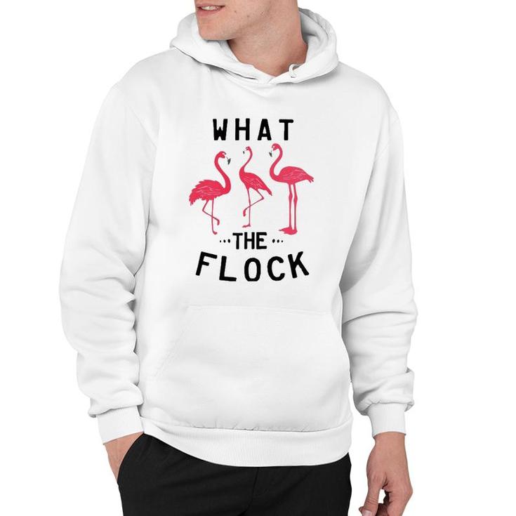What The Flock Funny Pink Flamingo Beach Puns Gift  Hoodie
