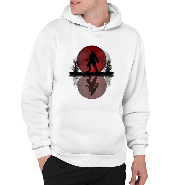 Wolf And Red Moon Hoodie