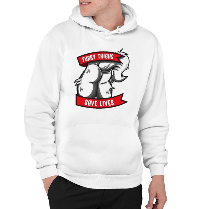 Wolf Furry Thighs Save Lives Proud Furry Pride Fandom Hoodie